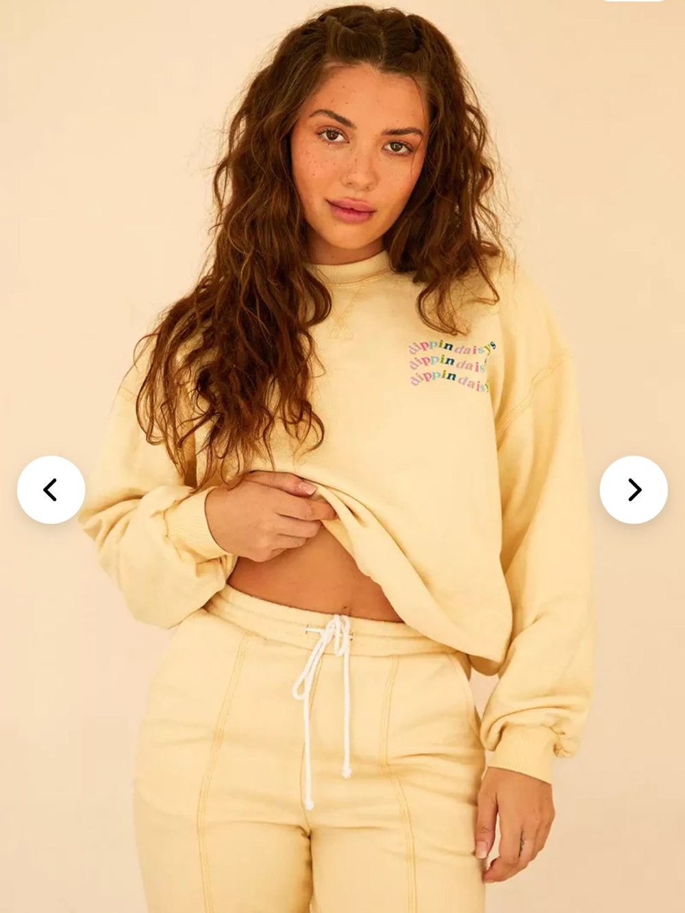 Dippin' Daisy's 100% Cotton Pale Yellow Crewneck Sweatshirt